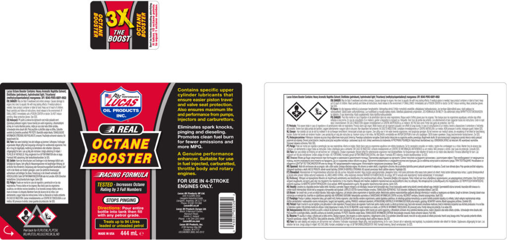 Octane Booster label