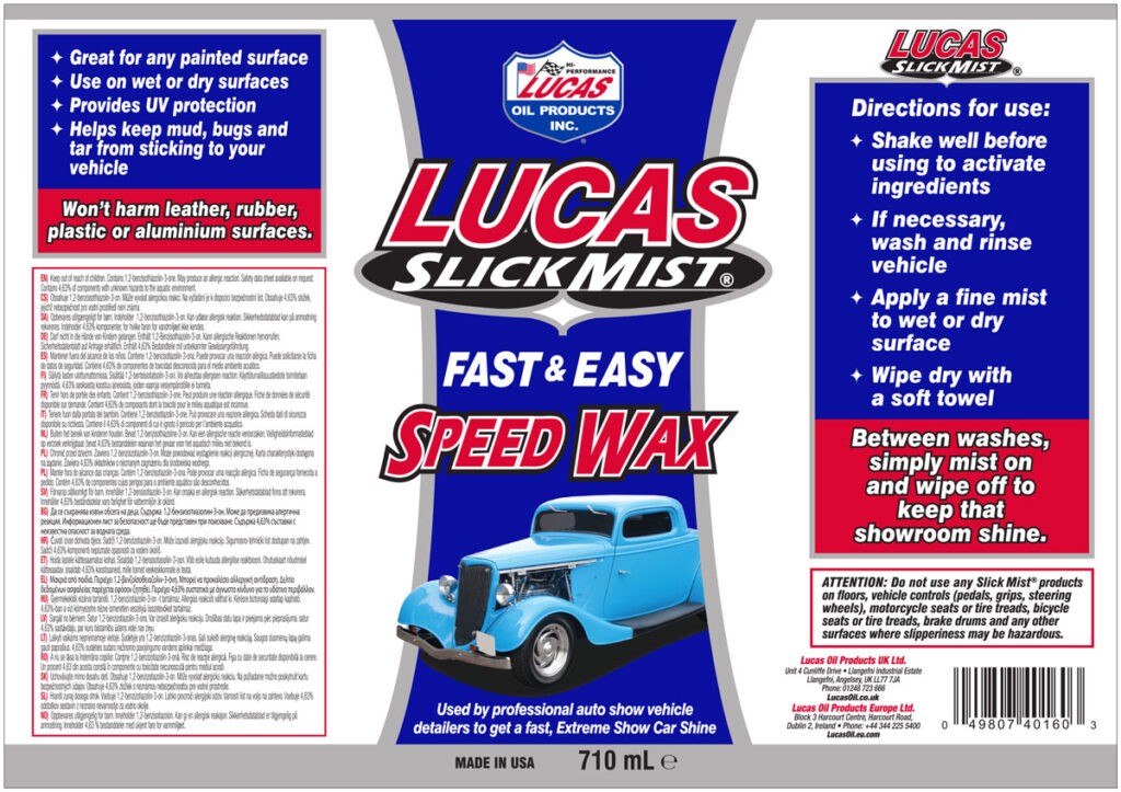 Slick Mist Speed Wax label