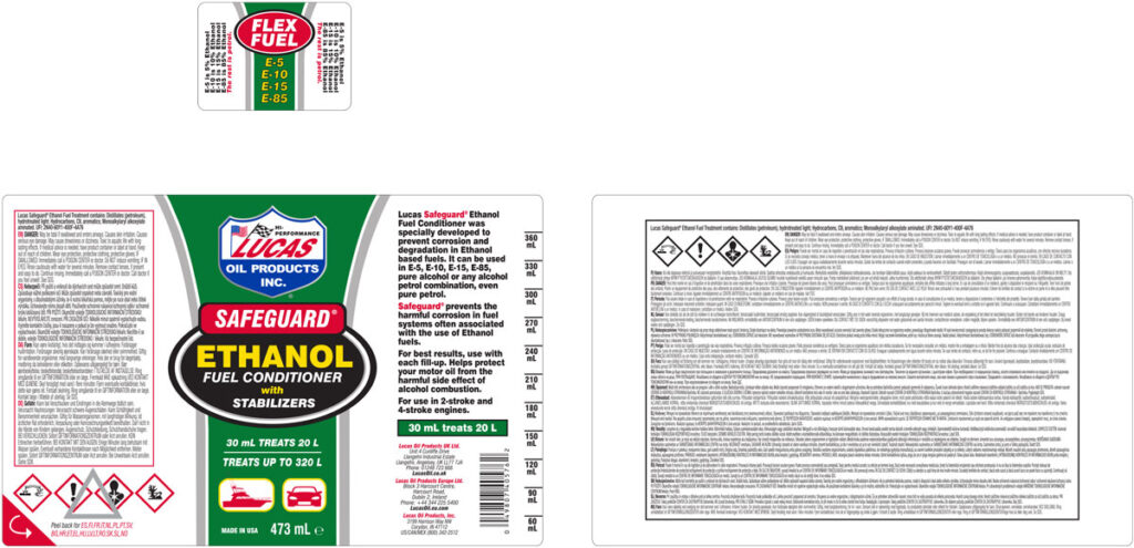 Safeguard Ethanol Fuel Conditioner With Stabilizers label