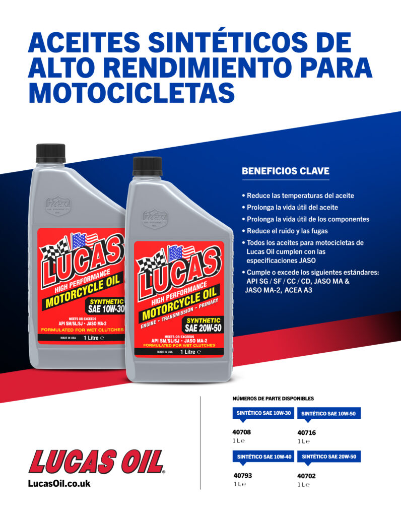 Synthetic Motorcycle Oils flyer ESP