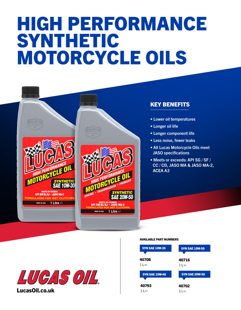 Synthetic Motorcycle Oils flyer